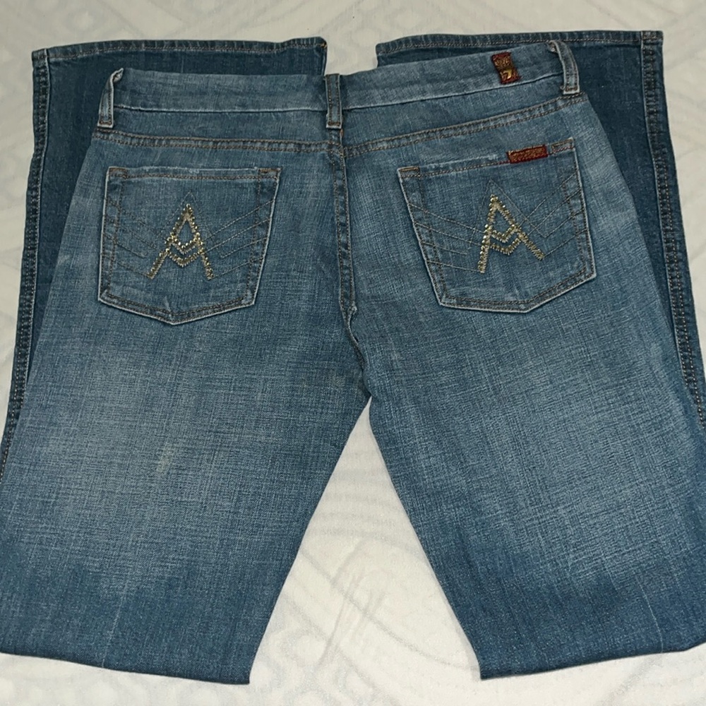 7 for all mankind A pocket gold rhinestone A